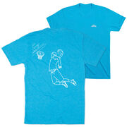 Basketball Short Sleeve T-Shirt - Basketball Player Sketch (Back Design)