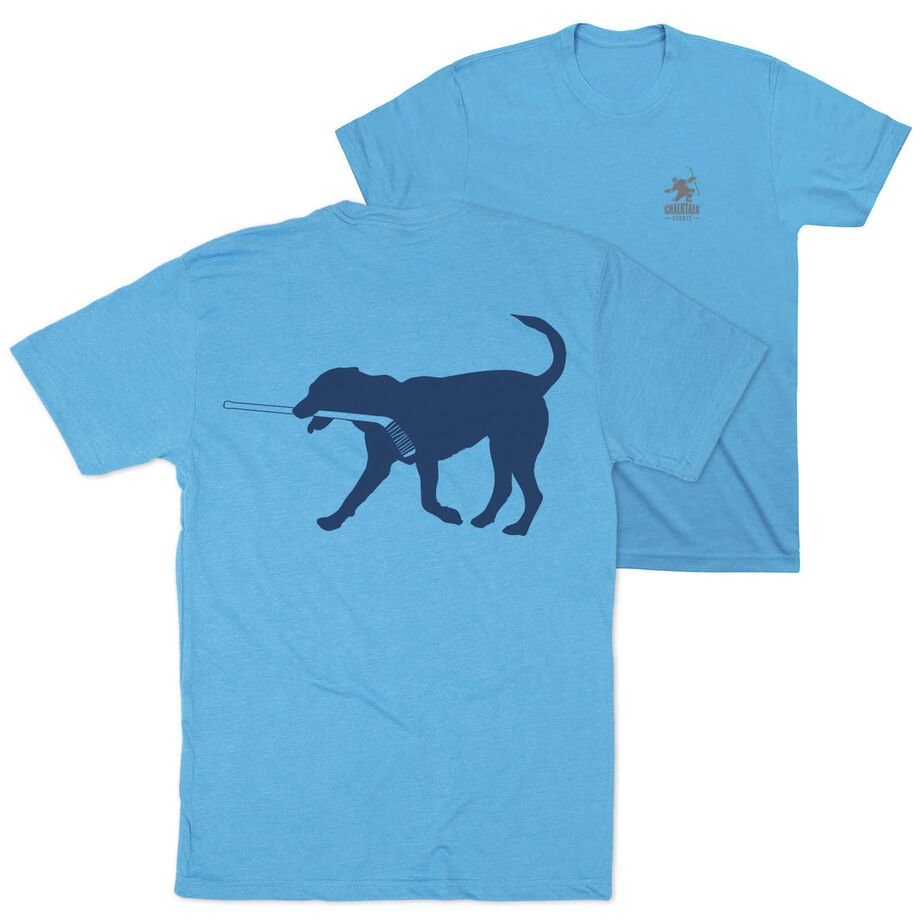 Hockey Short Sleeve T-Shirt - Rocky The Hockey Dog (Back Design)