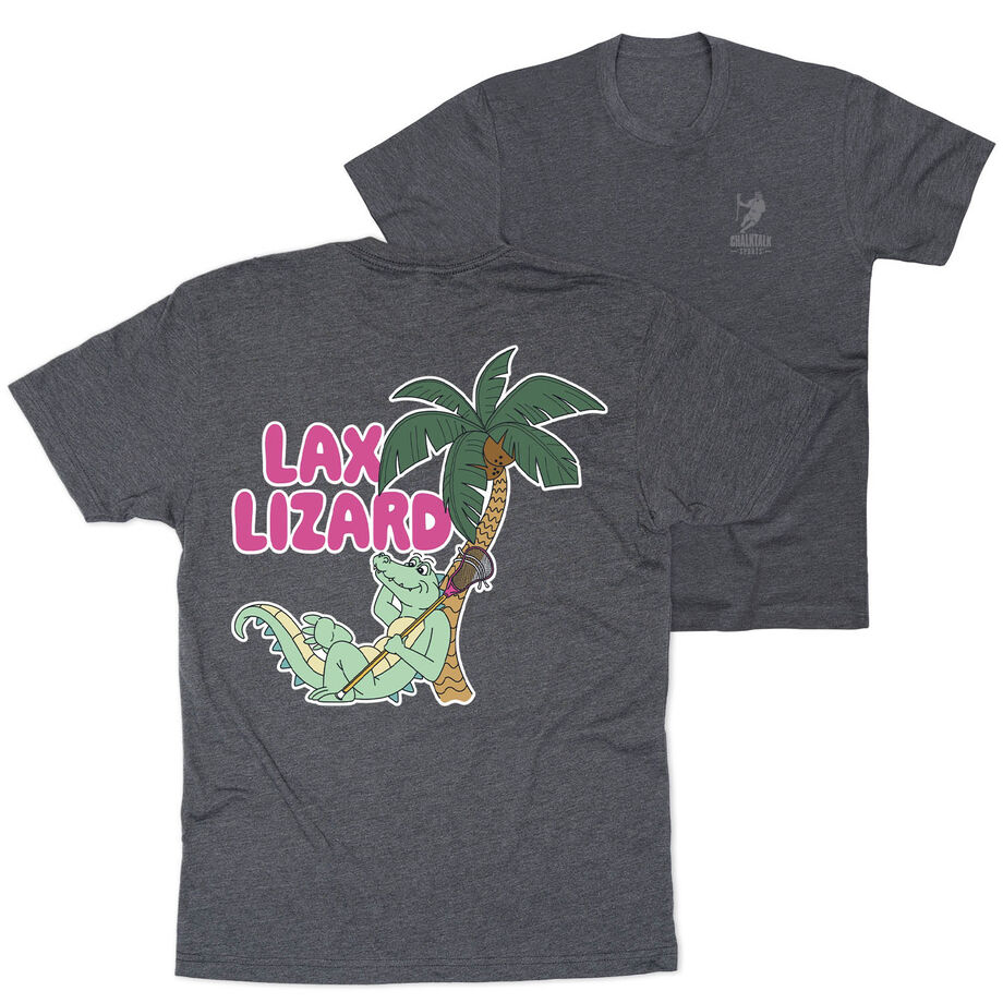Guys Lacrosse Short Sleeve T-Shirt - Lax Lizard (Back Design)