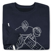 Hockey Crewneck Sweatshirt - Hockey Goalie Sketch