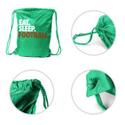 Football Drawstring Backpack Eat. Sleep. Football.