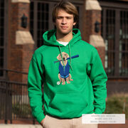 Baseball Hooded Sweatshirt - Dinger the Baseball Dog