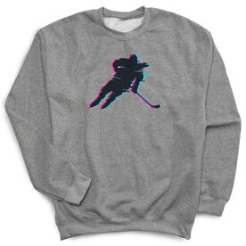 Hockey Crewneck Sweatshirt - Hockey Girl Glitch