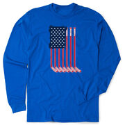 Hockey Tshirt Long Sleeve - American Flag