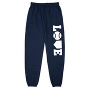 Softball Fleece Sweatpants - Softball Love (White)