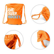 Hockey Drawstring Backpack Eat. Sleep. Hockey.