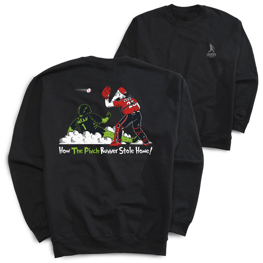 Baseball Crewneck Sweatshirt - How The Pinch Stole Home (Back Design)