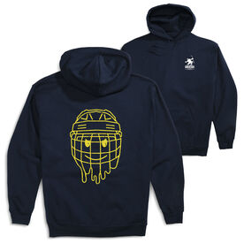 Hockey Hooded Sweatshirt - Have An Ice Day Smiley Face (Back Design)