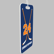 Hockey Bag/Luggage Tag - Personalized Hockey Crossed Sticks