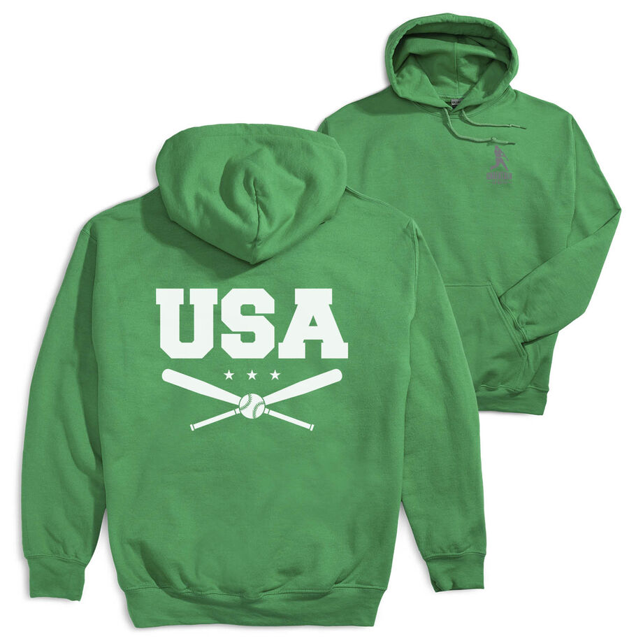 Baseball Hooded Sweatshirt - USA(Back Design)