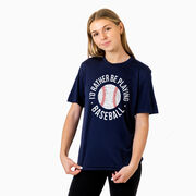 Baseball Short Sleeve Performance Tee - I'd Rather Be Playing Baseball Distressed