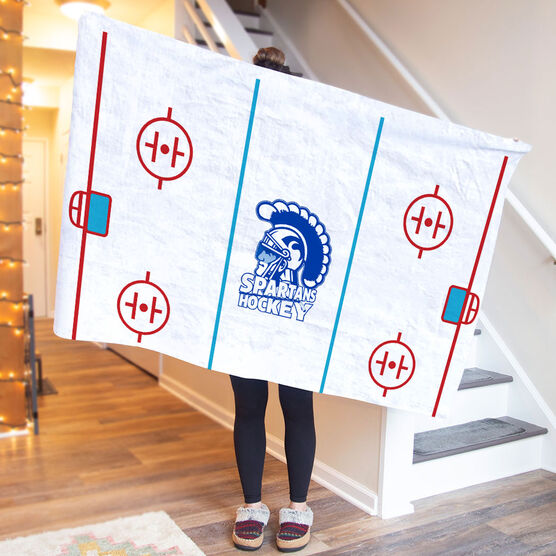 Hockey Premium Blanket - Rink and Logo