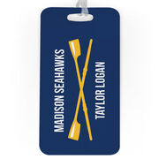 Crew Bag/Luggage Tag - Personalized Text with Crossed Oars
