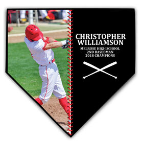 Baseball Home Plate Plaque - Player Photo Stitch