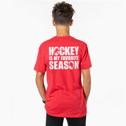 Hockey Short Sleeve T-Shirt - Hockey Is My Favorite Season (Back Design)