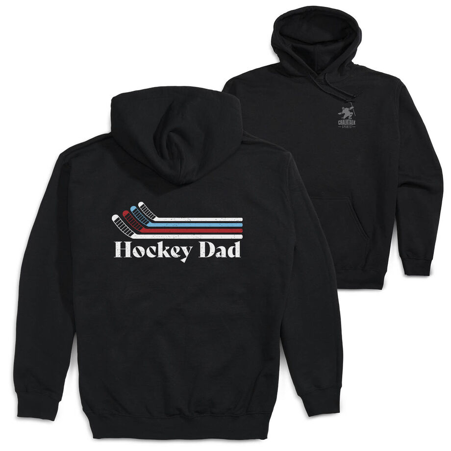 Hockey Hooded Sweatshirt - Hockey Dad Sticks (Back Design)