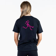 Field Hockey Short Sleeve T-Shirt - Neon Field Hockey Girl (Back Design)