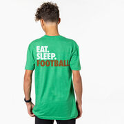 Football Short Sleeve T-Shirt - Eat. Sleep. Football. (Back Design)