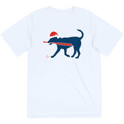 Softball Short Sleeve Performance Tee - Play Ball Christmas Dog