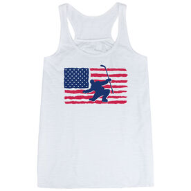 Hockey Flowy Racerback Tank Top - Hockey Land That We Love