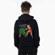 Guys Lacrosse Hooded Sweatshirt - Checking It Twice Lacrosse (Back Design)