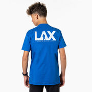 Guys Lacrosse Short Sleeve T-Shirt - I'd Rather Lax (Back Design)