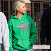 Girls Lacrosse Hooded Sweatshirt - LuLa the Lax Dog (Pink)