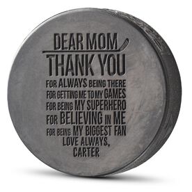 Hockey Engraved Puck - Dear Mom