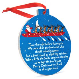 Crew Round Ceramic Ornament - Reindeer and Santa 'Twas the Night