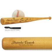 Baseball Mini Engraved Bat Thanks Coach (SIGN ME)