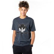 Hockey Short Sleeve Tee - Hockey Helmet Skull