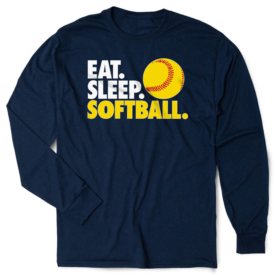 Softball Tshirt Long Sleeve - Eat. Sleep. Softball