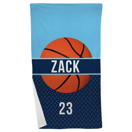 Basketball Beach Towel Personalized With Stripe Chalktalksports Basketball Beach Towel Personalized With Stripe