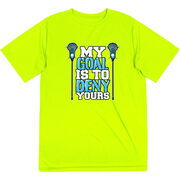 Guys Lacrosse Short Sleeve Performance Tee - My Goal Is To Deny Yours