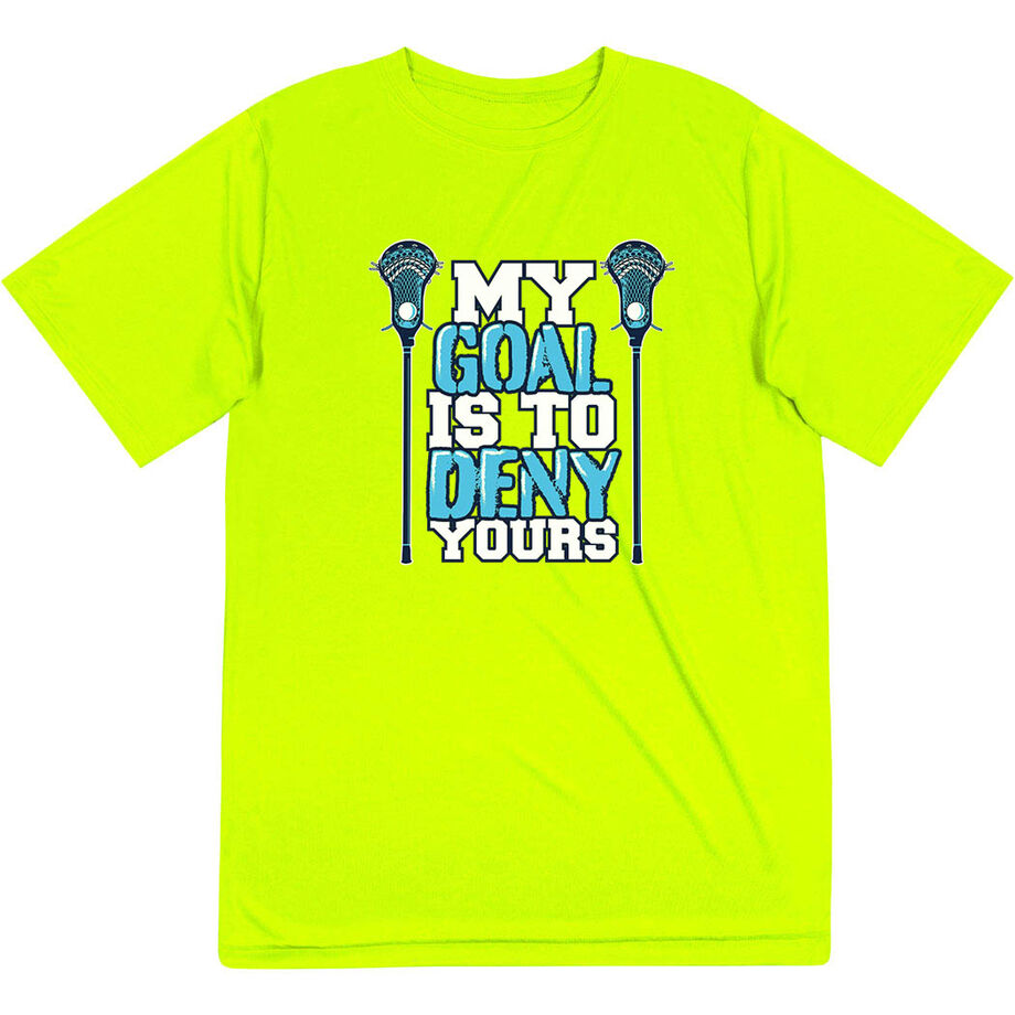 Guys Lacrosse Short Sleeve Performance Tee - My Goal Is To Deny Yours