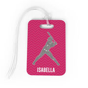 Softball Bag/Luggage Tag - Personalized Faux Glitter Chevron Pattern