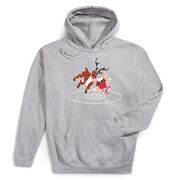 Wrestling Hooded Sweatshirt - Wrestling Reindeer