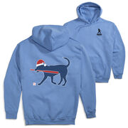Baseball Hooded Sweatshirt - Play Ball Christmas Dog (Back Design)