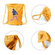 Baseball Drawstring Backpack - Baseball Stars and Stripes Player