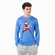 Baseball Long Sleeve Performance Tee - Home Run Santa