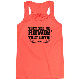 Crew Flowy Racerback Tank Top - They See Me Rowin'