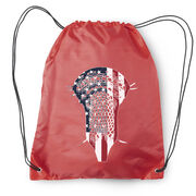 Guys Lacrosse Drawstring Backpack - Patriotic Stick