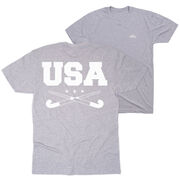 Field Hockey Short Sleeve T-Shirt - USA(Back Design)