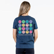 Volleyball Short Sleeve T-Shirt - Volleyball Makes Me Happy (Back Design)