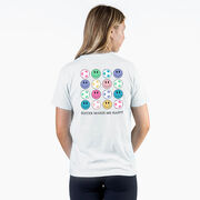 Soccer Short Sleeve T-Shirt - Soccer Makes Me Happy (Back Design)