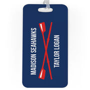 Crew Bag/Luggage Tag - Personalized Text with Crossed Oars