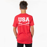 Guys Lacrosse Short Sleeve T-Shirt - USA Lacrosse (Back Design)