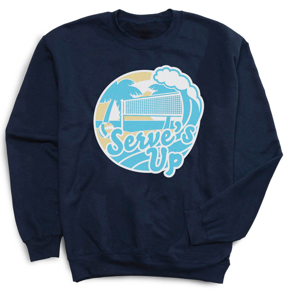 Volleyball Crewneck Sweatshirt - Serve's Up - Personalization Image