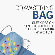 Softball Drawstring Backpack - Softball Makes Me Happy