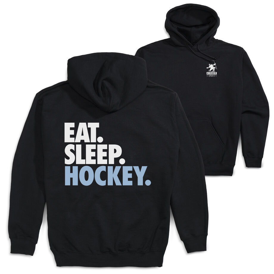 Hockey Hooded Sweatshirt - Eat. Sleep. Hockey (Back Design)